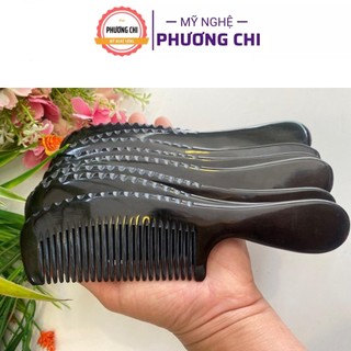 Lược sừng trâu đen chuôi trơn, lược chải tóc gỡ rối mát xa đầu | phuongchistore