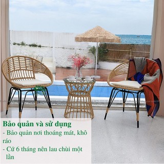 Bộ Bàn Ghế Phượng hoàng HEALHOMES giả mây trang trí ban công sân vườn quán cafe phòng khách phòng ngủ sang trọng