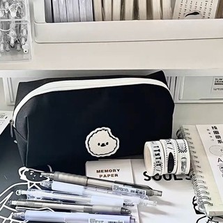 Bóp viết vải canvas cỡ lớn in họa tiết hoạt hình dễ thương cho học sinh