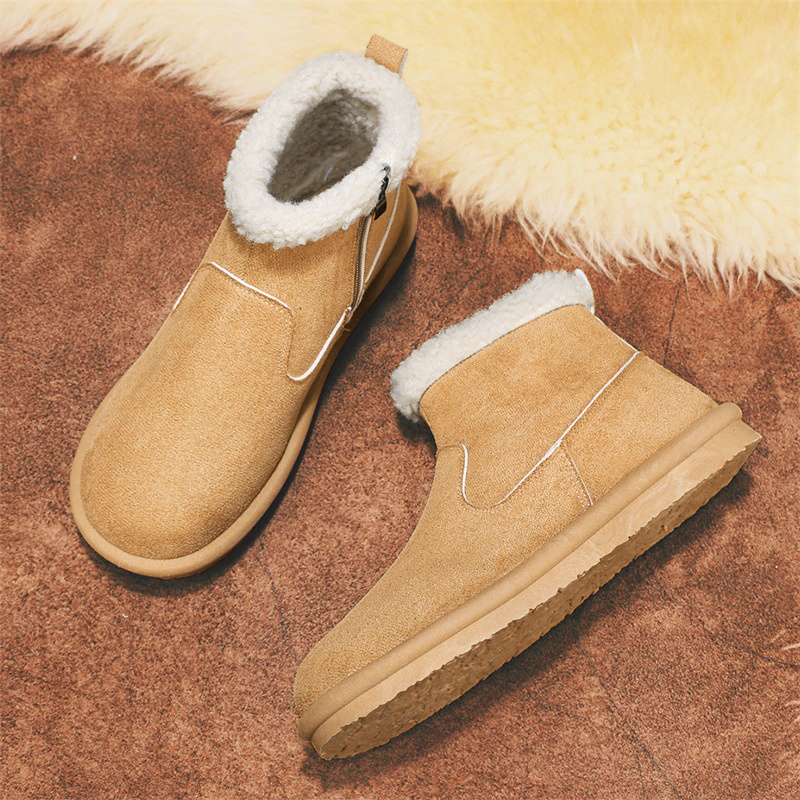 Giày Boot Cổ Cao Lót Lông Cừu Giữ Ấm Thời Trang Mùa Đông Cho Nam
