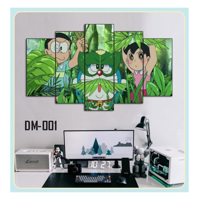 TRANH DÁN TƯỜNG DORAEMON SIÊU NÉT BỘ 5 TẤM DECOR DÁN TƯỜNG FOMEX CÓ KEO DÁN 3M Treo Tường Treo Phòng
