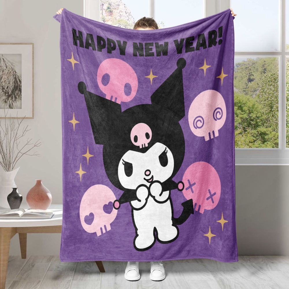 Dễ Thương Chăn flannel In Hình kuromi Hoạt Hình Đáng Yêu