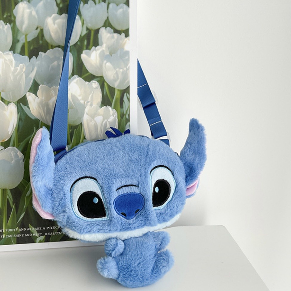Túi Đeo Chéo Gấu Nhồi Bông Disney Hình Stitch Dễ Thương