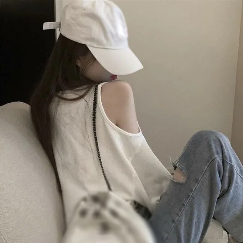 Áo Croptop Nữ Thun Tay Dài Cổ Tròn Hở Vai Thời Trang Thu Đông Mới Dành Cho Nữ