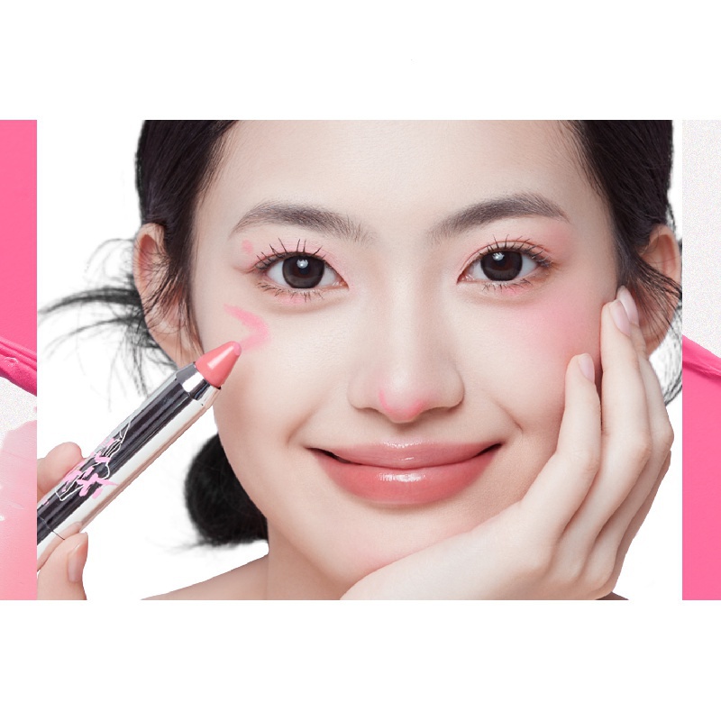 Neiyou Phấn Má Hồng Dạng Thỏi Màu Tím Bắt Sáng