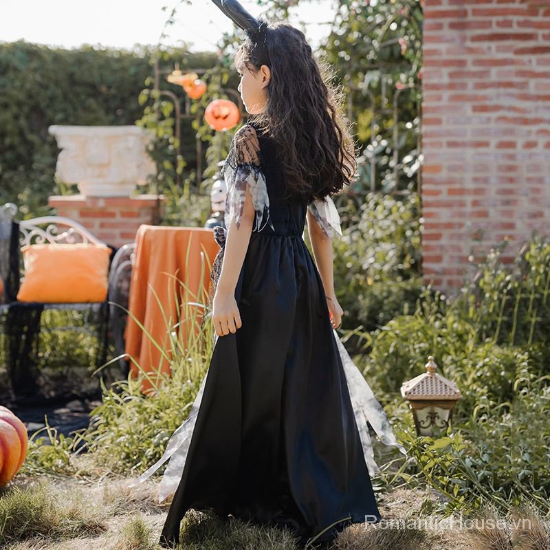 Bộ Đồ Hóa Trang Nữ Hoàng Ma Cà Rồng Cho Bé Gái Dịp halloween