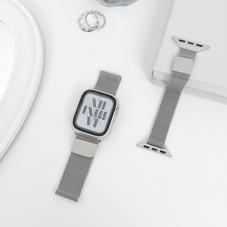 Dây Đeo Inox Màu Bạc Cho Đồng Hồ Thông Minh iwatch ultra 49mm 6 5 se 4 3 2 40mm 38 42mm 44mm 8 7 41mm 45mm