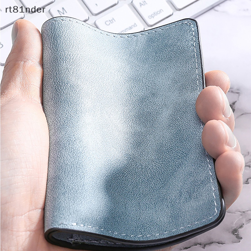 Rt Ví Da pu mini Nhiều Ngăn Đựng Thẻ Dạng Gập Thời Trang Cho Nam