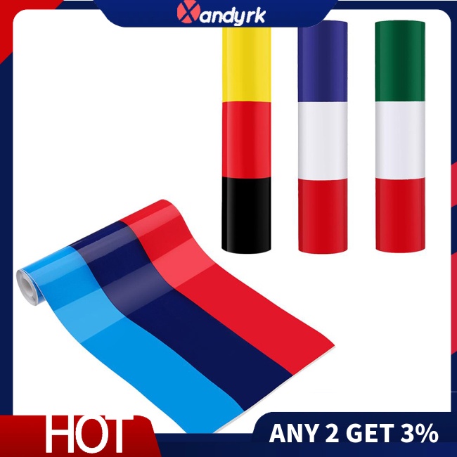 Xa Miếng Dán Trang Trí Xe Hơi Họa Tiết Kẻ Sọc 3 Màu Sắc