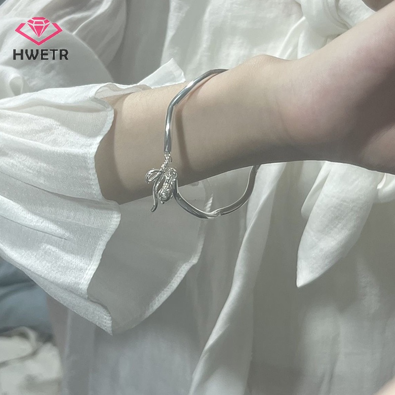 Vòng Tay Hở Mặt Nơ Ánh Sáng Đơn Giản Thời Trang Cho Nữ Mới