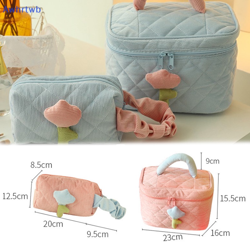 Awhrtwb Túi Đựng Mỹ Phẩm / Đồ Trang Điểm Sức Chứa Lớn Hình Hoa tulip Có Khóa Kéo Thời Trang Cho Nữ Mới
