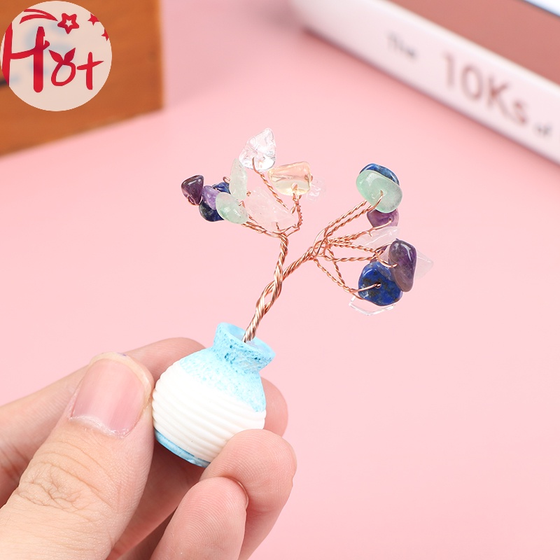 Jr 1 Cây Đá Thạch Anh Tím mini Trang Trí Nhà Cửa vn