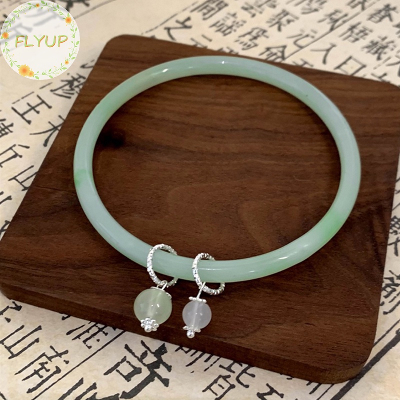 Flyup Vòng Tay Hở Màu Xanh Lá Cây Phong Cách vintage Thời Trang Có Thể Điều Chỉnh Kích Thước Cho Nữ vn