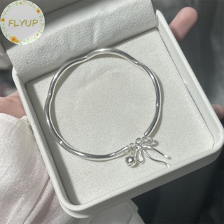 FLYUP Thời Trang Nơ Bạc Vòng Tay Vòng Tay Màu Bạc Mặt Dây Chuyền Lắc Tay Cho Nữ Có Thể Điều Chỉnh Mở Lắc Tay Quyến Rũ Trang Sức Dự Tiệc Thời Trang VN