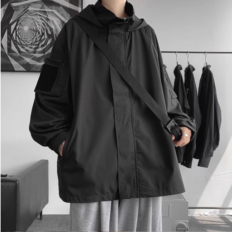 Áo Khoác Dáng Rộng Chống Gió Có size Lớn m-8xl Thời Trang Dành Cho Nam Giới