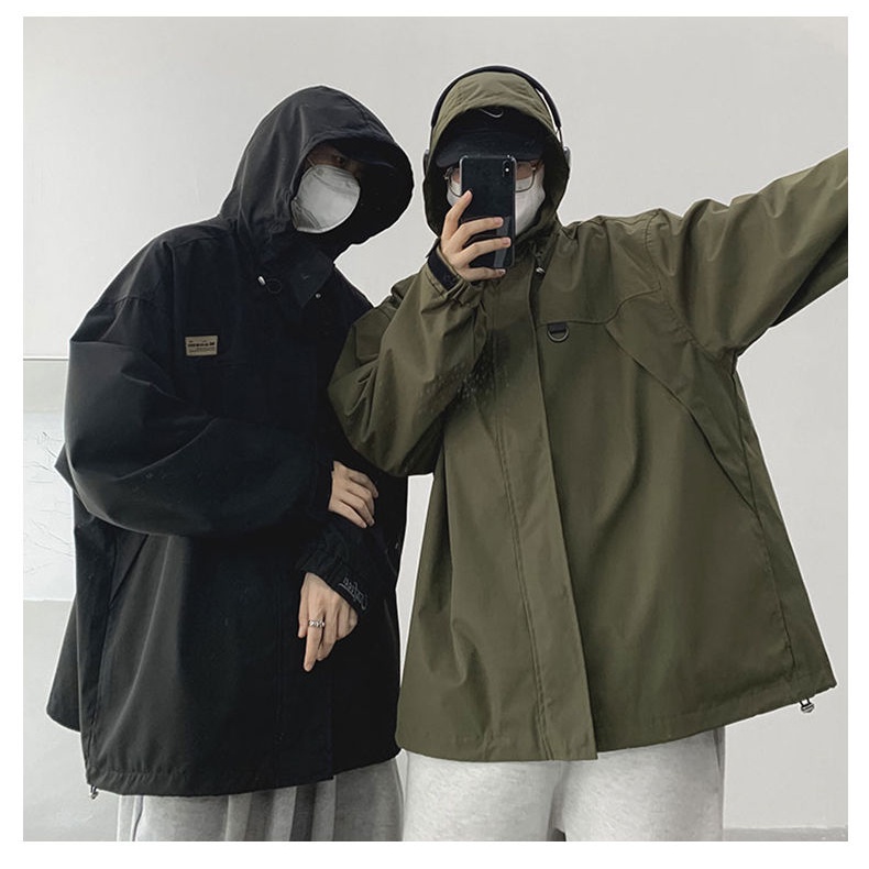 Áo Khoác hoodie Dáng Rộng Phối Túi plus size m-8xl Phong Cách Mỹ Cho Nam