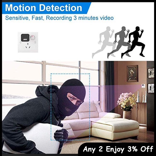 Máy Quay An Ninh zevaret hd 1080p mini Gắn Tường Kèm Sạc usb Tiện Dụng Cho Gia Đình