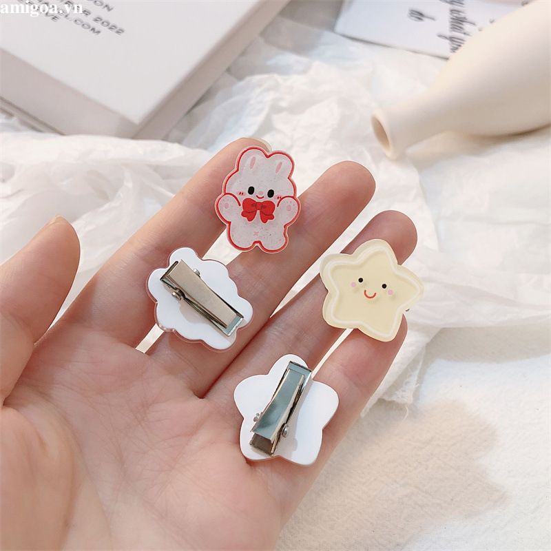 ✨✨Kẹp Tóc Hình Thỏ / Ngôi Sao / Ngôi Sao Hoạt Hình Đính Nơ Kiểu Hàn Quốc Dễ