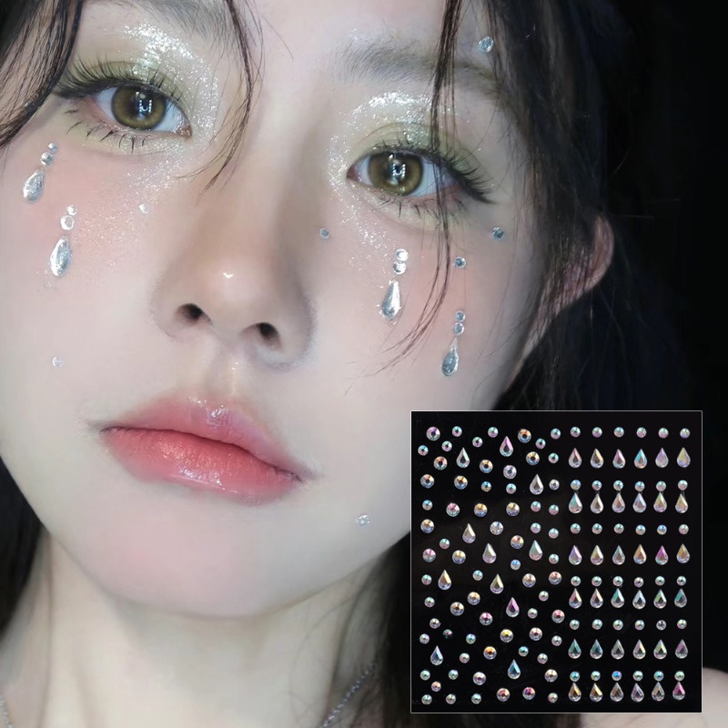 Miếng Dán Trang Điểm Mặt / Trang Trí Móng Tay Tự Dính Hình Mặt Trăng / Ngôi Sao Lấp Lánh Nhiều Màu Sắc