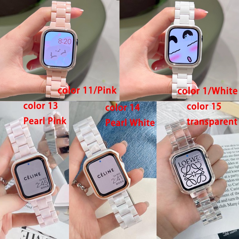 Thời Trang Dây Đeo Nhựa acrylic Trong Suốt Cho Đồng Hồ Thông Minh apple watch series 8 7 se 6 5 4 3 ultra iwatch 40mm 44mm 41mm 45mm 49mm