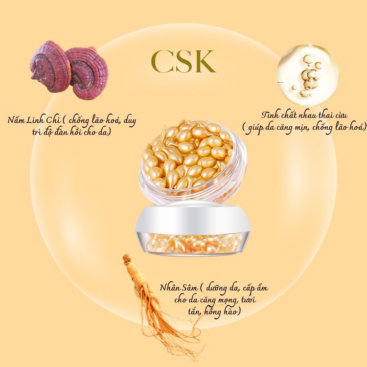 Hộp 30 Viên Serum Dưỡng Da CSK Nâng Tông Màu Da, Nuôi Dưỡng Và Làm Sáng Da