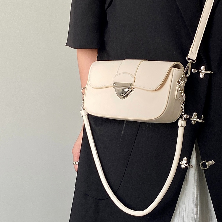 Túi Xách Kẹp Nách Màu Trắng Phong Cách Retro Cho Nữ