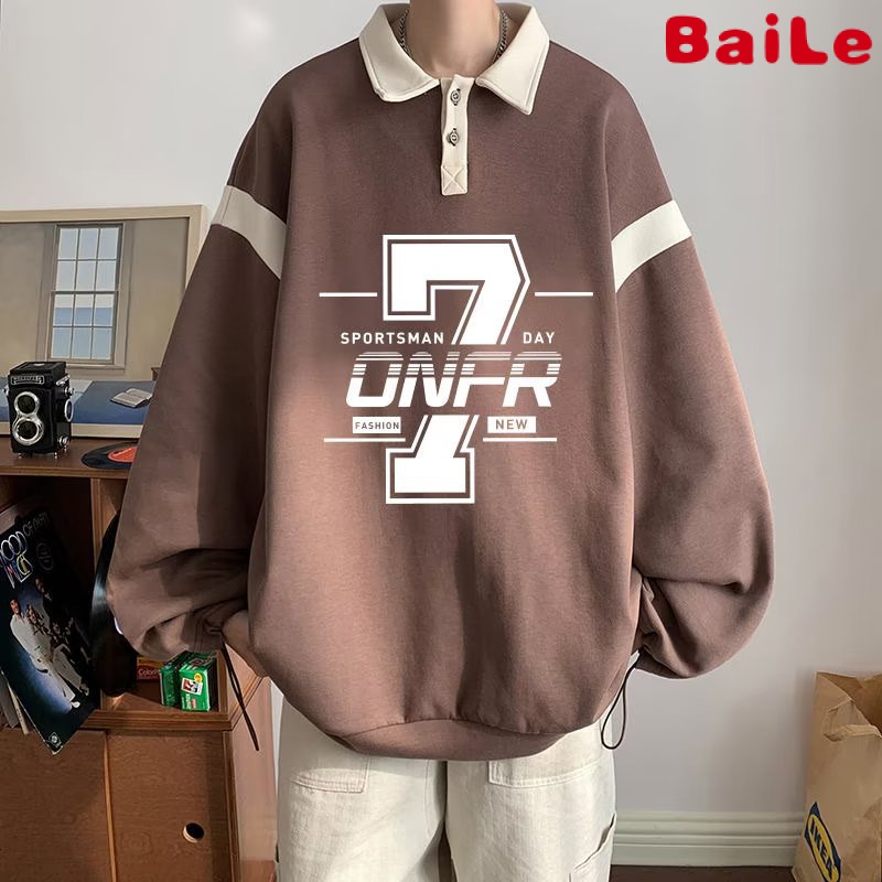 Áo Thun polo Tay Dài Phối Màu Tương Phản Cao Cấp Thời Trang Xuân Thu Cho Nam