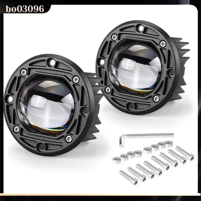 Bo Set 2 Đèn led Sương Mù 30w 3 inch 8d Hai Màu Gắn Cản Trước Xe Tải suv