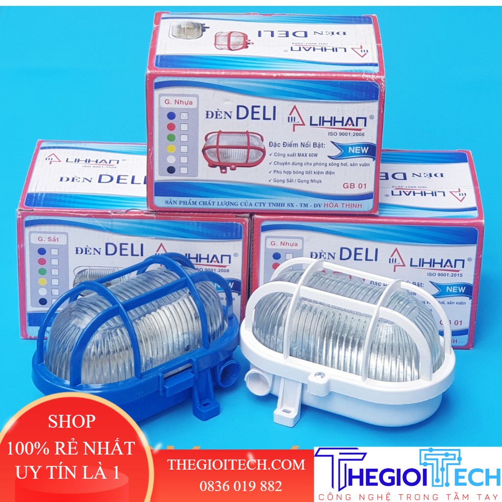 Đèn Deli kín nước chống nổ của Lihhan - Deli xanh dương sắt