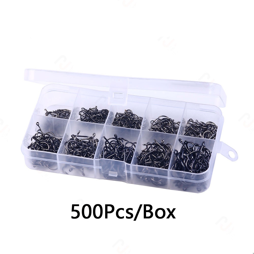 Hộp 500 Móc Câu Cá Bằng carbon size 3 # - 12 #