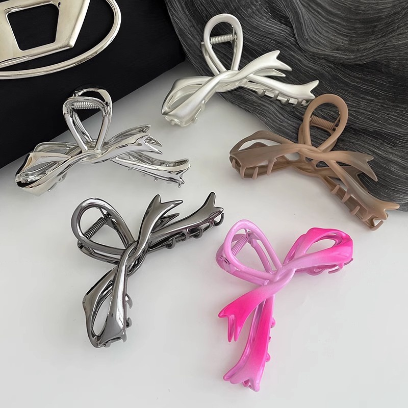 Kẹp Tóc Nơ Kim Loại Màu gradient Thời Trang Cho Nữ