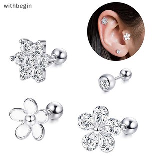Wit Bông Tai Tròn Pha Lê cartilage helix conch s n