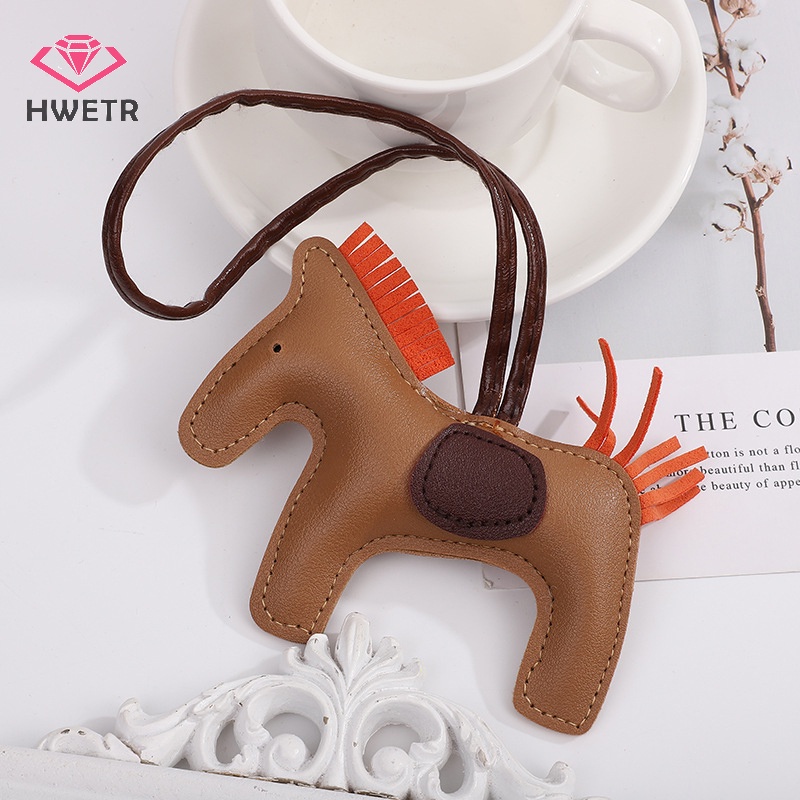 Móc Treo Chìa Khóa Bằng Da pu Hình Ngựa Nhiều Màu Sắc Trang Trí Túi Xách Nữ Mới