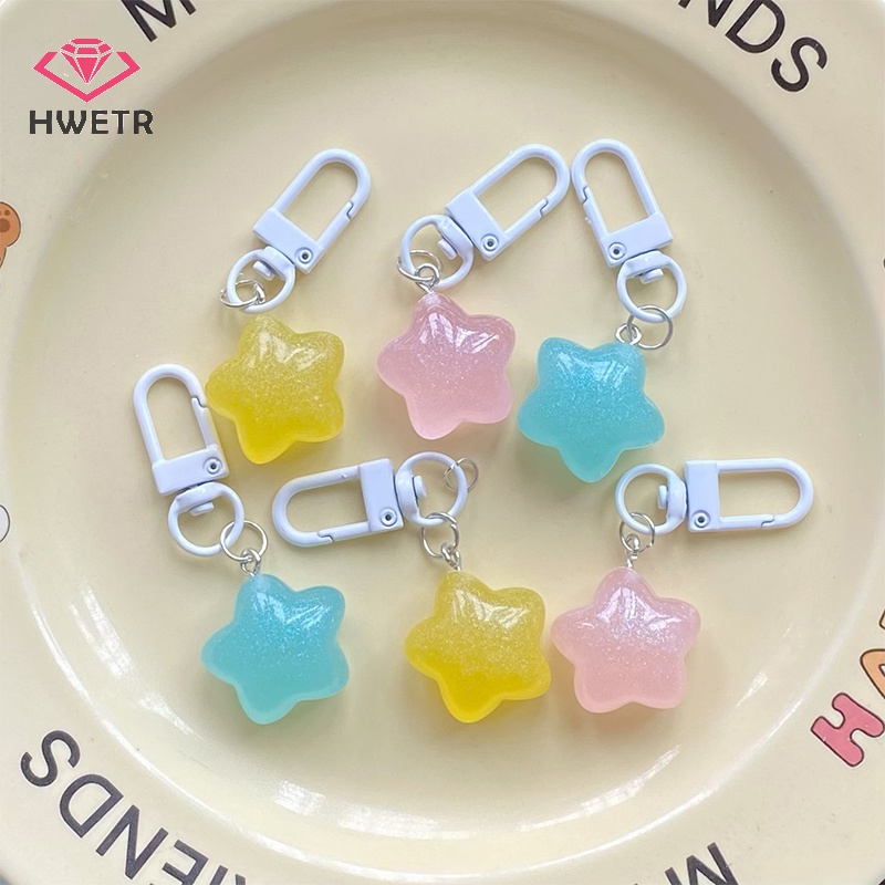 Hwetr Móc Khóa Hình Ngôi Sao Dạ Quang Dễ Thương Dành Cho Cặp Đôi Mới