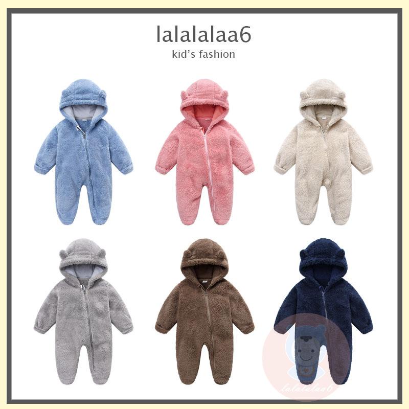 Bộ Áo Liền Quần Mùa Đông Tay Dài Có Mũ Trùm Và Khóa Kéo Cho Bé laa6-baby