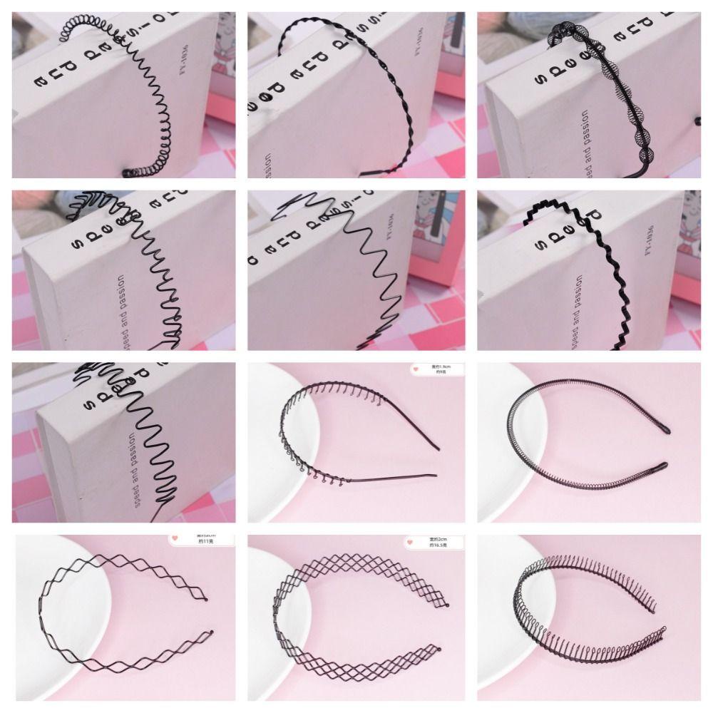 2 Băng Đô Cài Tóc Bằng Kim Loại Mỏng Hai Lớp Hình Gợn Sóng Phong Cách Hàn Quốc Thời Trang Cho Nam