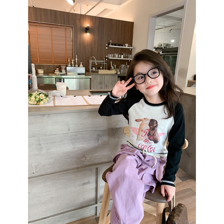 Áo Thun cotton Tay Dài Hở Vai Nhiều Màu Sắc Thời Trang Mùa Xuân Dành Cho Bé Gái