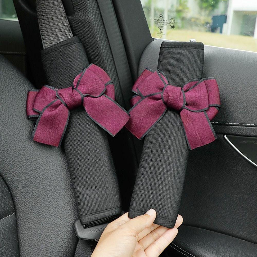 Bernardo Set 2 Vỏ Bọc Dây Thắt An Toàn Xe Hơi Hình Nơ Bằng Nhung Có Thể Tháo Rời