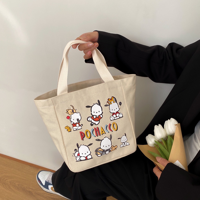 Túi Xách canvas In Hình Chó pacha Thời Trang Hàn Quốc