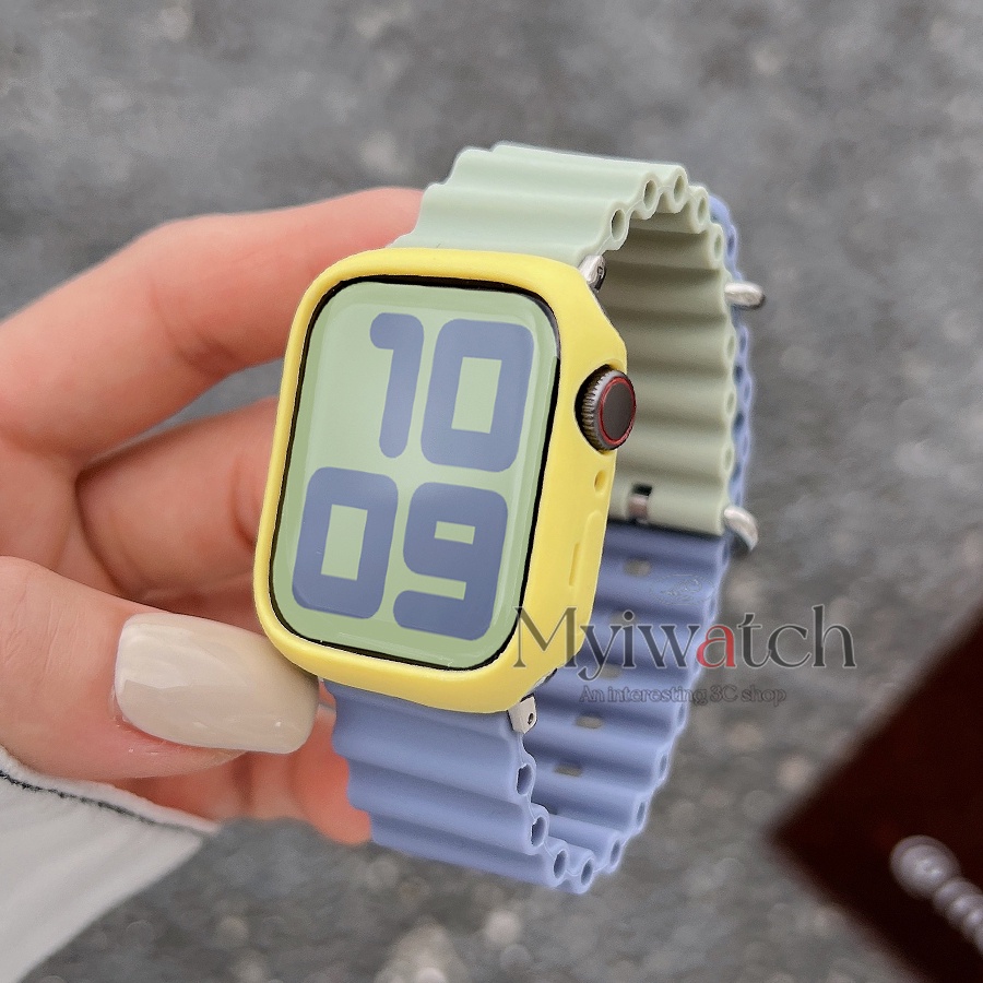 Set 3 Dây Đeo Đồng Hồ Bằng silicone Mềm Cho iwatch series 9 8 ultra 7 6 se 5 4 3 2 1 49mm 45mm 44mm 41mm 40mm 38mm 42mm