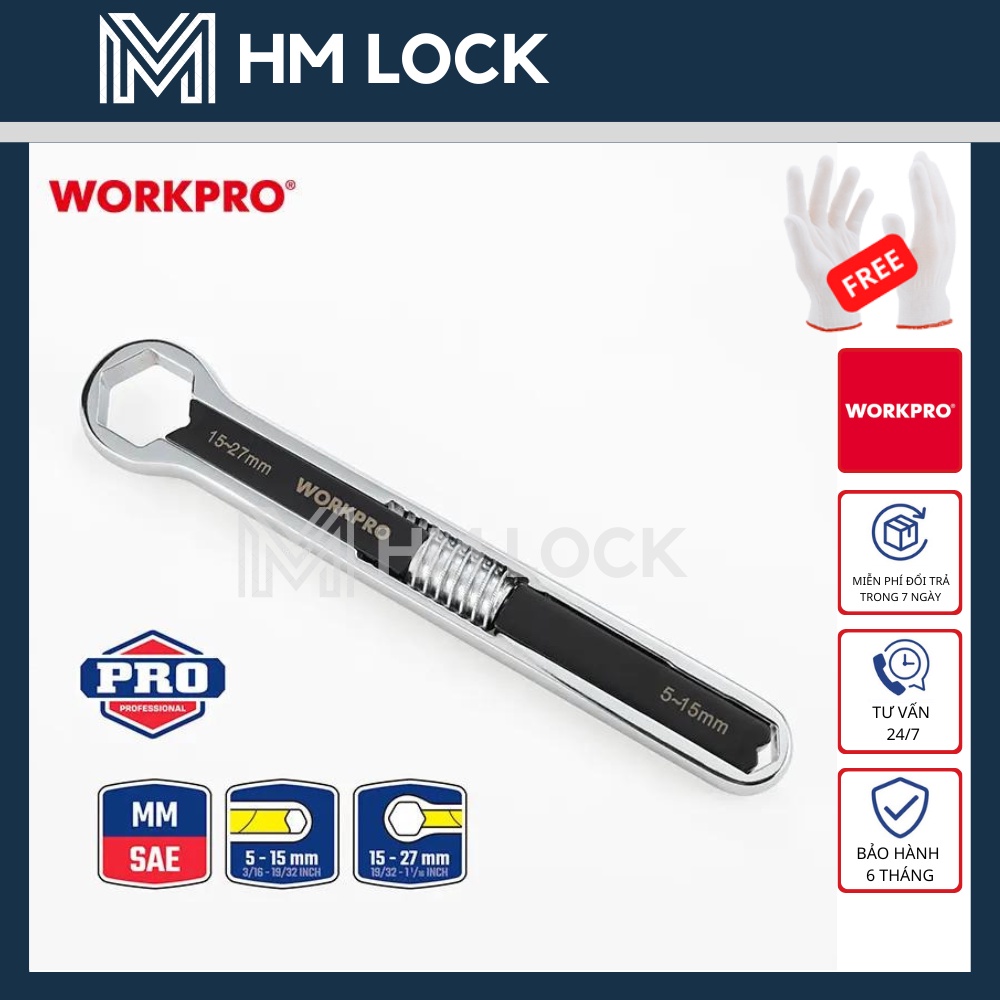 CỜ LÊ ĐA NĂNG 5-16MM, 5-27MM Workpro - THÉP CR-V SIÊU CỨNG KHÔNG GỈ - HÀNG CHÍNH HÃNG - WP272016