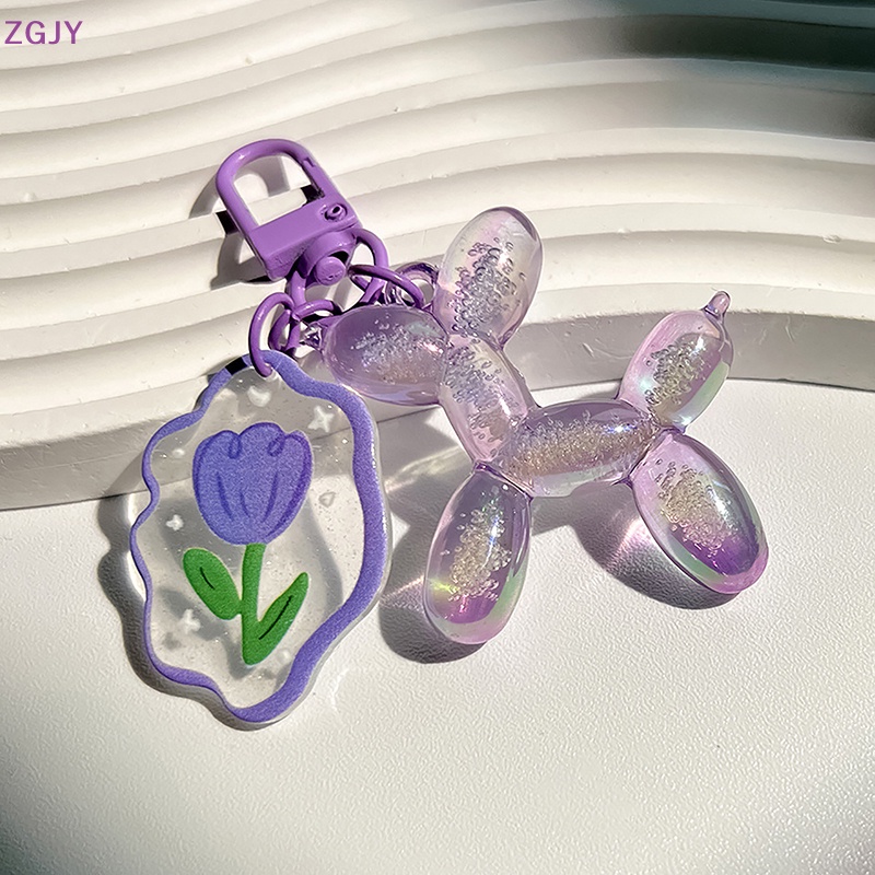 Móc Khóa Hình Chú Chó Và Bong Bóng Nhiều Màu Dễ Thương Mới