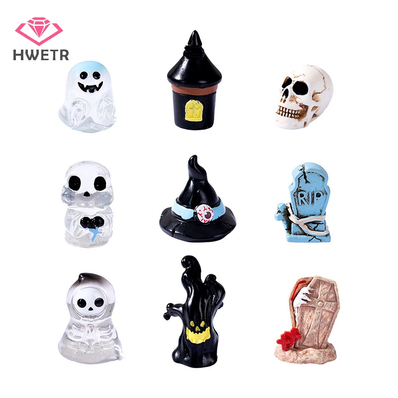 Mô Hình Con Dơi Ma Bí Ngô mini Bằng Nhựa resin Trang Trí halloween Mới