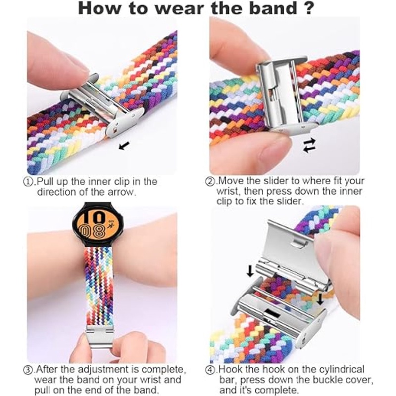 Dây Đeo nylon 20mm Cho Đồng Hồ Thông Minh samsung galaxy watch 4 / 5 / 6 / pro / classic 44 40mm 43 47mm galaxy watch 6