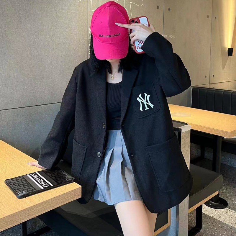 Áo Khoác Vest Chính Hãng 100% Thương Hiệu mlb ny Form Rộng Thời Trang Cho Nam Và Nữ
