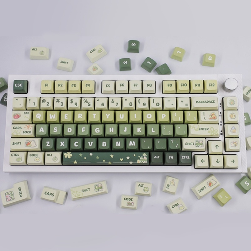Run 133 Cái xda Bộ Nắp Phím Cơ Màu Xanh Lá Nhạt Cho Bàn Phím Cơ Nhuộm