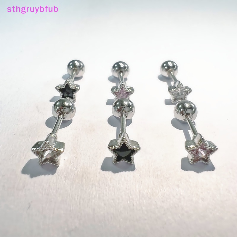 1 Bông Tai Thép Titan Đính Đá zircon Hình Ngôi Sao / Xương Tai Thời Trang Dự Tiệc Cho Nữ