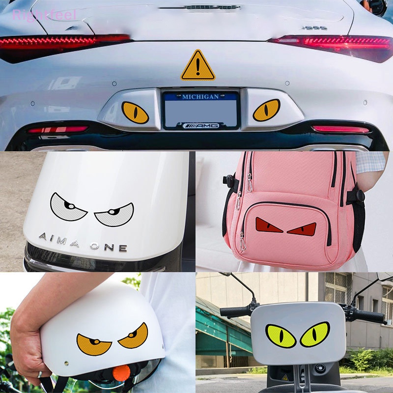 Rightfeel Miếng Dán Phản Quang Trang Trí Xe Hơi Chống Trầy Xước Hình Đôi Mắt Quái Vật Cá Tính Mới