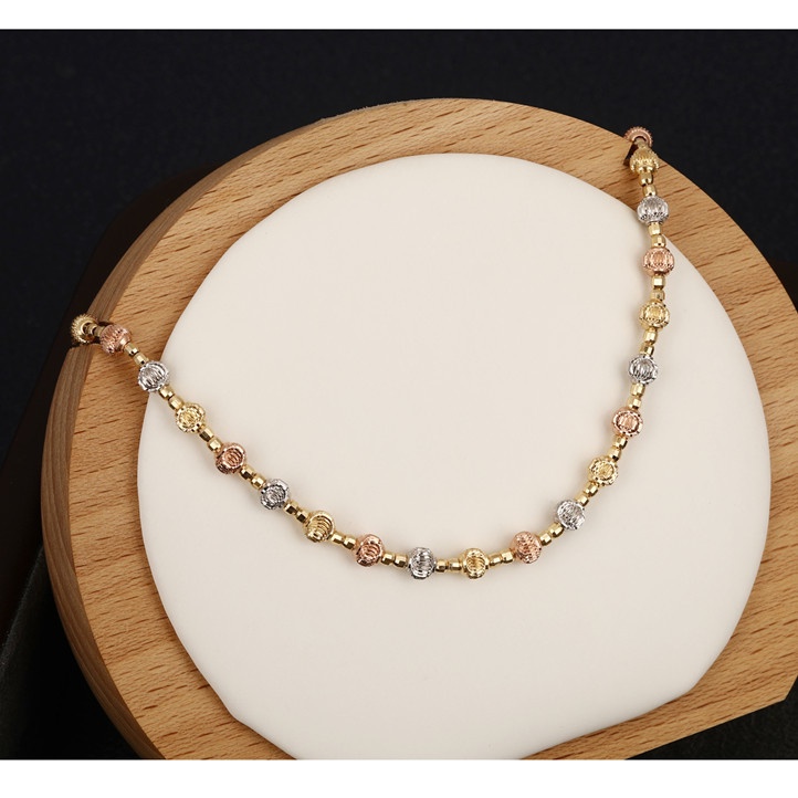 Vòng Đeo Tay Ba Màu Mạ Vàng 18k Phong Cách Mới Có Thể Điều Chỉnh haobing boutiqu
