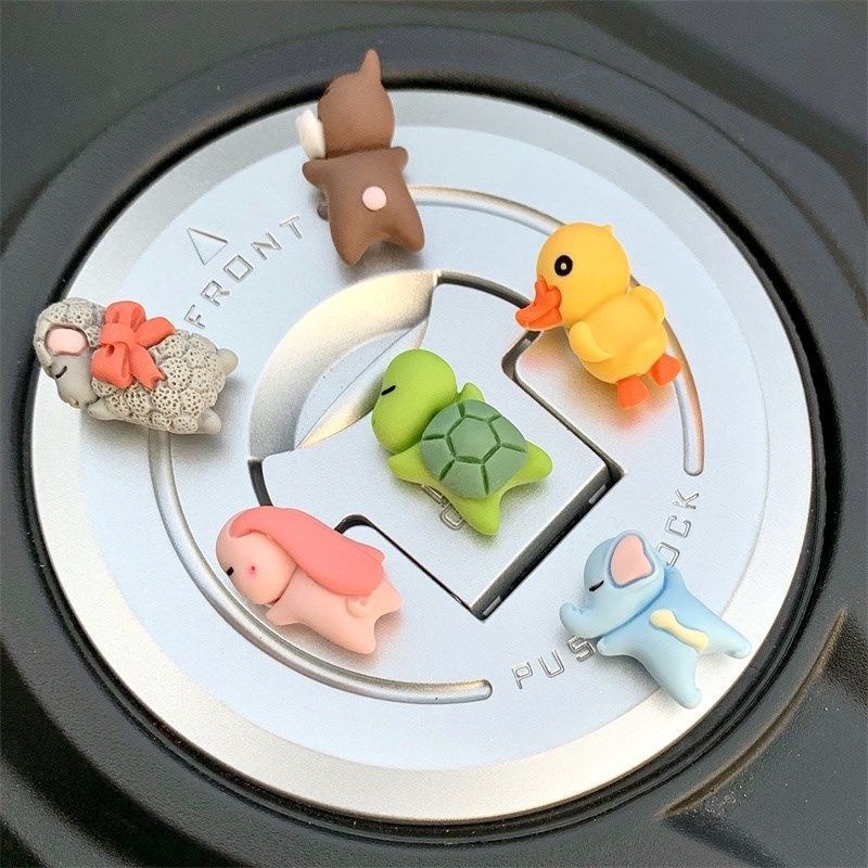1 Phụ Kiện Trang Trí Mini Kiểu Dáng Động Vật Hoạt Hình Dễ Thương Cho Xe Hơi